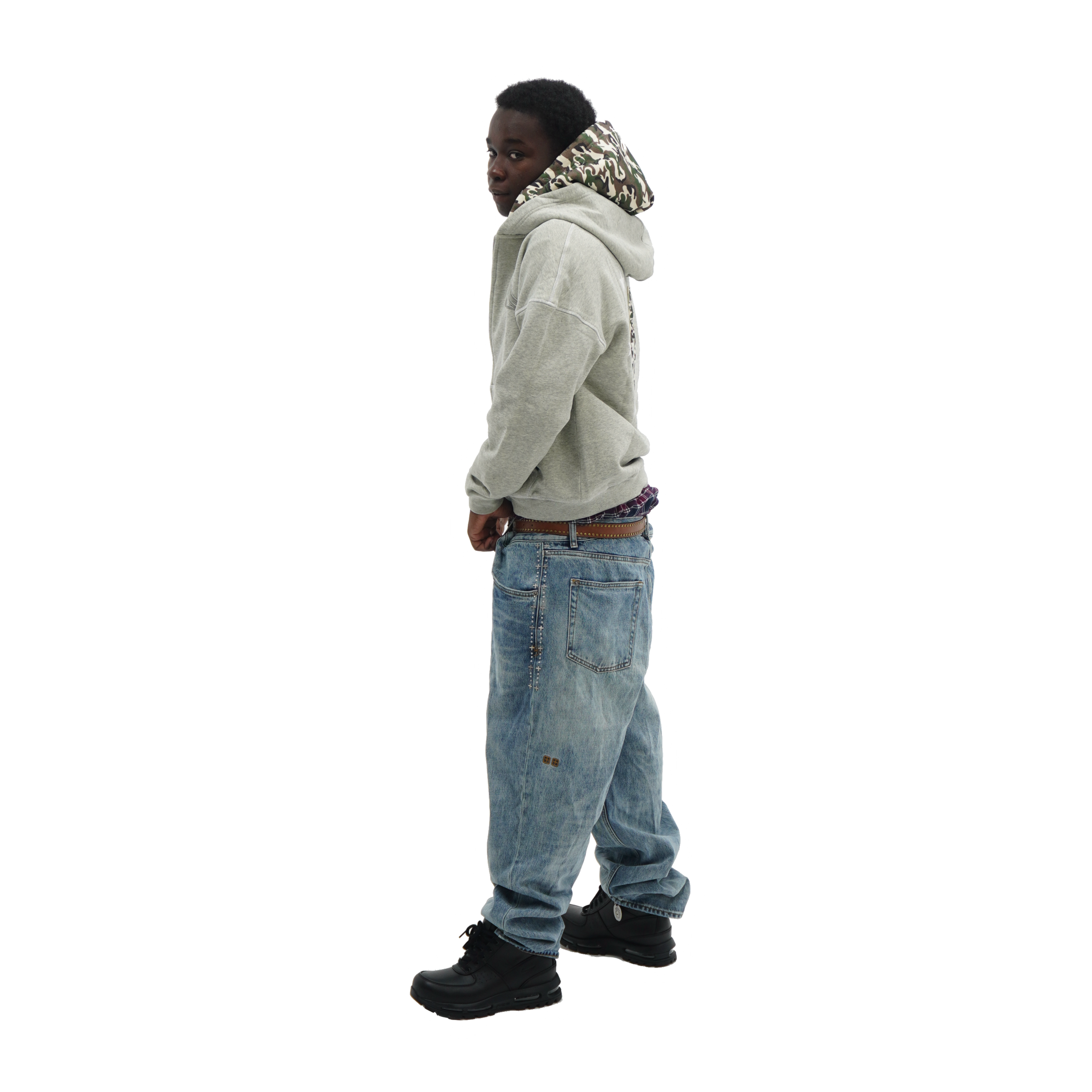 DBL HOOD ZIP UP [SS-CAMO/GREY]