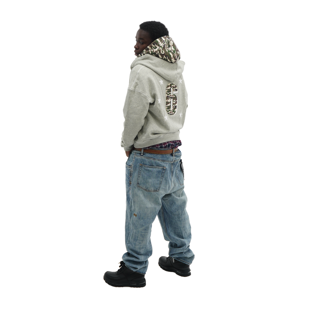 DBL HOOD ZIP UP [SS-CAMO/GREY]